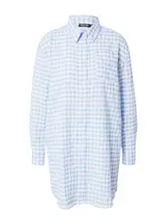 Nasty Gal Bluse ''''Gingham'''' hellblau / weiß
