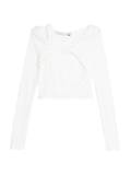 Weiß Langarm 2-in-1 Shirt für Damen image
