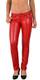 ESRA Damen Lederhose Damen Hose tiefer Bund in Leder Optik Straight-Fit Hüfthose für Frauen H12