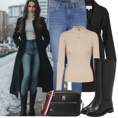 Comment poter Bleu clair/Bleu Jeans Thermiques/Jean Taille Basse/Veste en Cuir pour Homme/Jeans avec Fente/Jean Taille Basse/Veste d'Hiver/Jeans Femme Longueur 7/8/Bottine Cheville/Jeans à Enfiler/Jean Coupe Slim/Chaussures en Cuir/Jean Push-up VERO MODA avec Noir Long manteau/Manteau D'été/Trench Manteau/Manteau de Laine/Women's Trenchcoats/Manteau en Cachemire/Manteau Mi-long/Manteau en Laine Vila