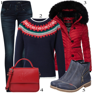 Chaleur tenues avec Rouge/Rouge foncé Manteau avec Fermeture Éclair/Parka/Manteau matelassé/Manteau en Duvet/Manteau d'Hiver/Manteau avec Col en Fourrure/Veste Matelassée/Veste en Duvet/Veste extraordinaire/Doudoune/Veste d'Hiver Navahoo "tenues parfaite"