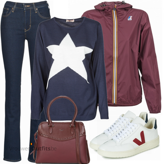 Outfit met grijs Sneaker Veja "Stijlvolle wintersfeer"