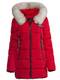 Trisens Damen Winter Parka Jacke Land Fell Kapuze WARM GEFÜTTERT TAILLIERT, Farbe:Rot, Größe:M