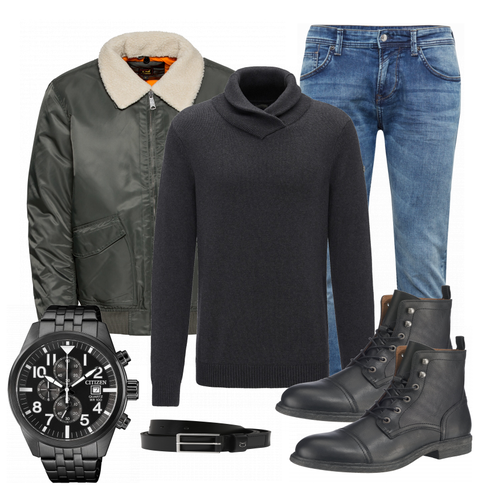 Schwarz Stiefel SELECTED HOMME kombinieren
