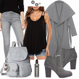 Trachten Outfit mit Grau/Dunkelgrau/Hellgrau Wollfleece Mantel/Langer Mantel/Übergangsmantel/Sommermantel/Cape Mantel/Kaschmir Mantel/Wintermantel Wollmantel/Strickmantel Kendindza Collection "Trudge"Look: Rad, Oversize, Overdressed, Edel, Unisex, Elegant, Ausgefallene, Esthetische, Trachten, Moderne, Lack, Uni, Outdoor, Coole