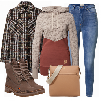 Outfit met bruin Laars Timberland "Modieuze herfstlook"