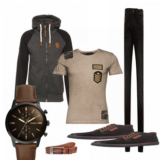 Outfit mit Schwarz Sneaker/Leder Sneaker Camel Active "Abfan"