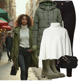 Outfits mit grünen Mänteln image