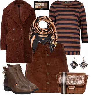 80er Outfit mit Braun/Dunkelbraun/Beige Klassischer Stiefel/Cowboystiefel/Gefütterte Stiefelette/Vintage Stiefel/Rahmengenähter Schuh/Leder Stiefelette/Lederjacke/Vintage Stiefelette/Reitstiefel/Chelsea Boot About You "About You Stiefel"Look: Uni, Western, Country Styl, Cowgirl, Schön, Duckfeet, 80er