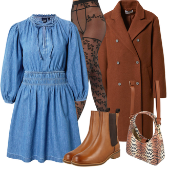 Outfit mit Blau/Hellblau/Pastell Kleid Große Größe/Tunika GAP "Perfekt für den Winter"