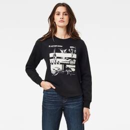 G-STAR Sweatshirt - Graphic thistle xzyph r sw wmn l\s black