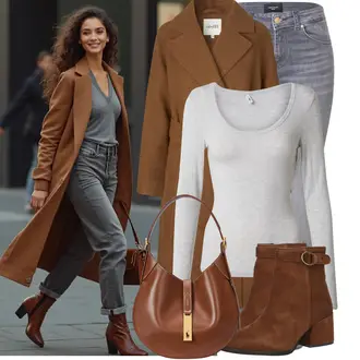 Winter Outfit mit Grau/Hellgrau Lederjacke/Damen 7/8-Länge Jeans/Ankle Boot/High Waist Jeans/Jeans mit Schlitz/Low Rise Jean/Low Waist Jean/Push up Jeans/Slim Fit Jeans/Schlupfjeans/Cuir Chaussures/男士皮夹克/Winterjacke VERO MODA "Freizeit Outfit für den Frühling"