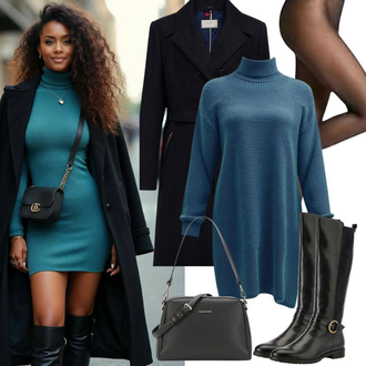Tenues en Bottes Hautes avec Noir Cuissarde/Cuissarde Plate/Botte Longue/Cuissarde en Cuir/Cuissarde/Botte au Genou/Bottes avec Fermeture Éclair/Bottes d'Équitation d'Hiver/Bottine d'Équitation Buffalo, Noir Sac de Transport/Cartable/Pochette de Ceinture/Petite poche Buffalo, Noir Manteau en Cachemire/Manteau en Loden/Manteau Trois-quarts/Manteau en Laine Polaire/Manteau de Laine Only & Sons "Look à la mode"