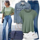 Winter Outfits mit ausgestellten Jeans image