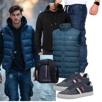 Ärmellos Outfit mit Blau/Hellblau/Dunkelblau Ärmellose Weste/Indoorweste/Langlaufweste/Funktionsweste/Kunstfaserweste/Leichte Weste/Wendeweste/Reitweste/Puffer Weste/Isolationsweste/Daunenweste Little Donkey Andy "Freizeit Outfit"