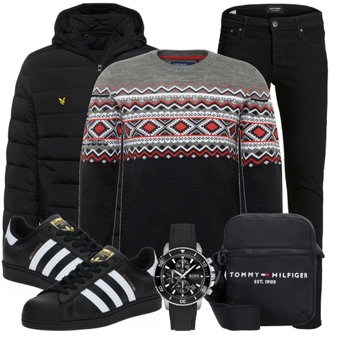 Schwarz Schuh Sneaker Adidas Originals kombinieren