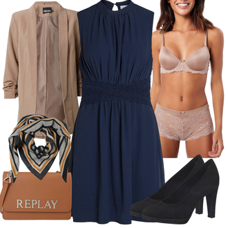 Mollige Outfit mit Dunkelblau Kleid Große Größe/Tunika/A-Linien Kleid/Jerseykleid/Standesamt Kleid/Etuikleid/Ärmelloses Kleid/Sommerkleid Vila "Outfit für den Frühling"