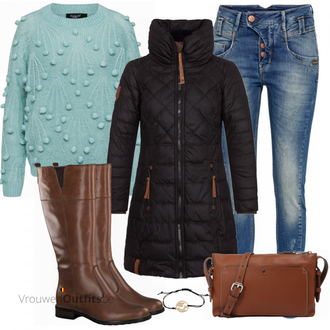 Outfit met blauw Gang "Naketano jas"