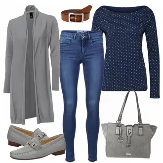 Outfit mit Grau Hausschuh Sioux "Work"