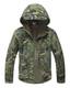 YFNT Taktisch Softshell Fleecejacke Camouflage Militär Hoodie Outdoor Wandern Camping Warm Innenfutter Winddicht Wasserdicht Mantel, Grüner Cp, M