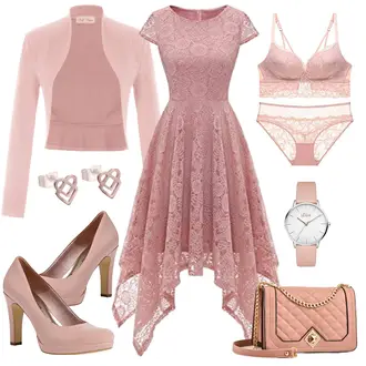 Party Outfits Esthetische mit Rosa Rundhals-Strickjacke/Stehkragen-Strickjacke/Kurze Strickjacke Belle Poque "Modisches Party Outfit"Look: Elegant, Casual, Büro, Festlich, Mit Transparent, Nahtlos, Lagenlook, Edel, Vintage, Schlichte, Ausgefallene, Schön, Esthetische