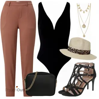 Outfit mit Schwarz High Heel/Sandalette Bullboxer "Elegantes Sommer Outfit"