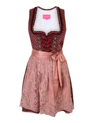 Krüger Madl Dirndl altrosa / bordeaux