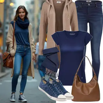 Outfit sa Smeđa/Bež/Siva/Kaki Haljina Veći Broj/Pletivo Veći Broj Only "Savršeno za slobodno vrijeme"