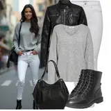 Schwarze Metal Lederjacken Outfits image