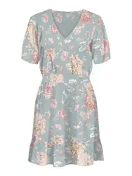 ONLY Kleid ''''STAR LIFE FIA'''' beige / taubenblau / pink / altrosa