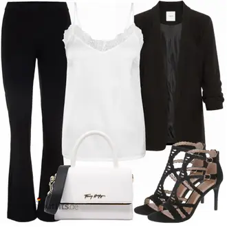 Outfit mit Schwarz High Heel/Sandalette Bullboxer "Elegantes Sommer Outfit"