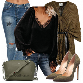 spitze Party Outfit mit Dunkelgrün Eleganter Schuh/Bequemer Pump/High Heel/Hochfrontpump CASTAMERE "Stilvoller Look für die Freizeit"Look: Hochzeit, Party, Gala, Theater, 30 Geburtstag, 18 Geburtstag, Valentinstag, Besondere Anlässe, Pop Konzert, Geburtstag