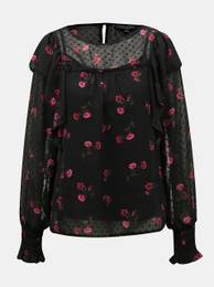Black floral blouse