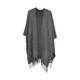 TOUTACOO, Poncho mit Fransen - Damen - 02-Grau