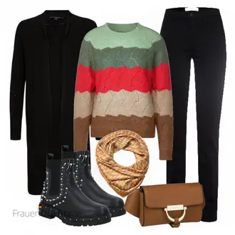 Outfit mit Braun Schal HALLHUBER "Herbstlicher Look"