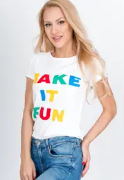 Women's T-shirt Make it Fun - white,