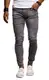 Leif Nelson Herren Jeans Hose Slim Fit Denim Blaue graue Lange Jeanshose für Männer Coole Jungen weiße Stretch Freizeithose Schwarze Cargo Chino Sommer Winter Basic LN9170 Schwarz W32/L32