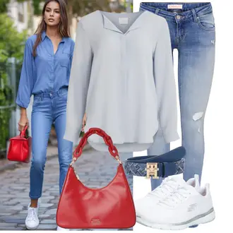 Flex Appeal 3.0 Outfit sa Siva/Bijela/Krem Tenisica za golf/cipela za trčanje/Tenisica za tenis/Tenisica za fitness/Obuća za trening/gimnastička papuča Skechers "Opušteni izgled"