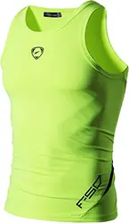 jeansian Herren Sportswear Quick Dry Sleeveless Sports Tank Tops LSL3306 GreenYellow M