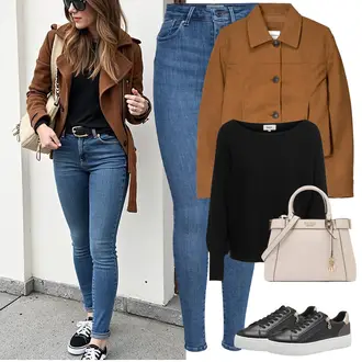 Outfit s Černá Pletený Svetr/Jednoduchý Svetr/Svetr Carmen/Svetry s netopýřím rukávem/Svetr s Kulatým Výstřihem/Svetry 2 v 1/Svetr na kojení/Svetr z Jemné Pleteniny/Basic Svetr/Kašmírový Svetr Only "Stylový look na jaro"