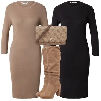 Zima Outfit sa Crna Haljina Veći Broj/Haljina ZABAIONE "Zimski outfit"