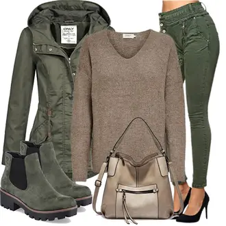 Standesamt Outfit Winter Gast mit Khaki/Dunkelgrün/Grün Herbstjacke/Outdoorjacke/Frühlingsjacke/Winter Parka/Kapuzenjacke/Cargojacke/Parka-übergangsjacke/Bundeswehr Parka Only, Braun/Grau/Khaki/Beige Stillpullover/Feinstrickpullover/Basic Pullover/Kaschmir Pullover/Mohair Pullover/Einfacher Pullover/Kaschmir Pullover/Pullover Mit V-ausschnitt/Wollpullover Only "Lässiger Freizeit Look"