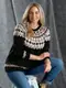 Strickpullover marineblau/rosé/weiß MIAMODA