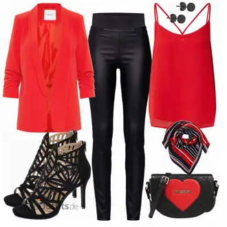 Party Outfits mit Schwarz/Dunkelblau/Weiß Hose Große Größe/Leggings Große Größe/Lederimitathose/High Waist Legging/Lederlegging/Leggings Lederoptik/Lederhose/Leggings mit Schlitz/Skinny Hose/Treggings/Lack Legging Freequent "Party Outfit"