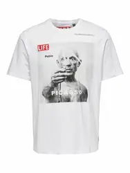 Only & Sons T-Shirt weiß / rot / grau