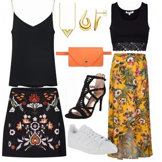Outfit mit Schwarz High Heel/Sandalette Bullboxer "About You"
