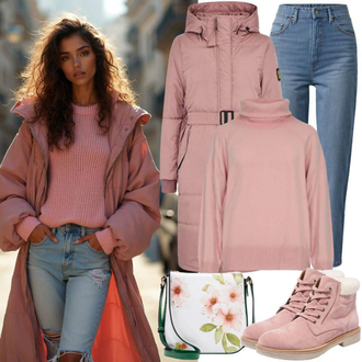 Tenues d'Hiver Grand avec Beige/Kaki temu, Noir Manteau en Loden/Manteau en Laine Pieces "Outfit für den Frühling"