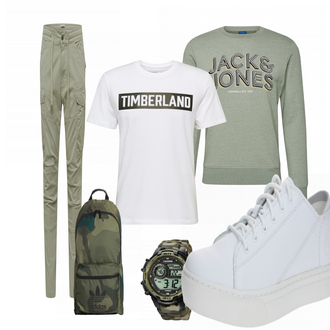 Outfit mit Grau Sneaker Timberland "Alltags Outfit"