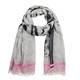 CODELLO Jacquardschal hellgrau / pink / schwarz