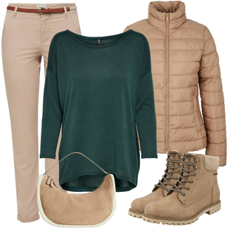 Gefütterte Outfit mit Beige/Khaki/Braun Klassischer Stiefel/Wasserdichter Stiefel/TrekkingStiefel/SpringerStiefel/Winter Stiefelette/Gefütterte Stiefelette/Wattierte Stiefel/Herren Lederschuhe/SchnürStiefel/Winter Stiefel Tom Tailor "Winter Outfit"